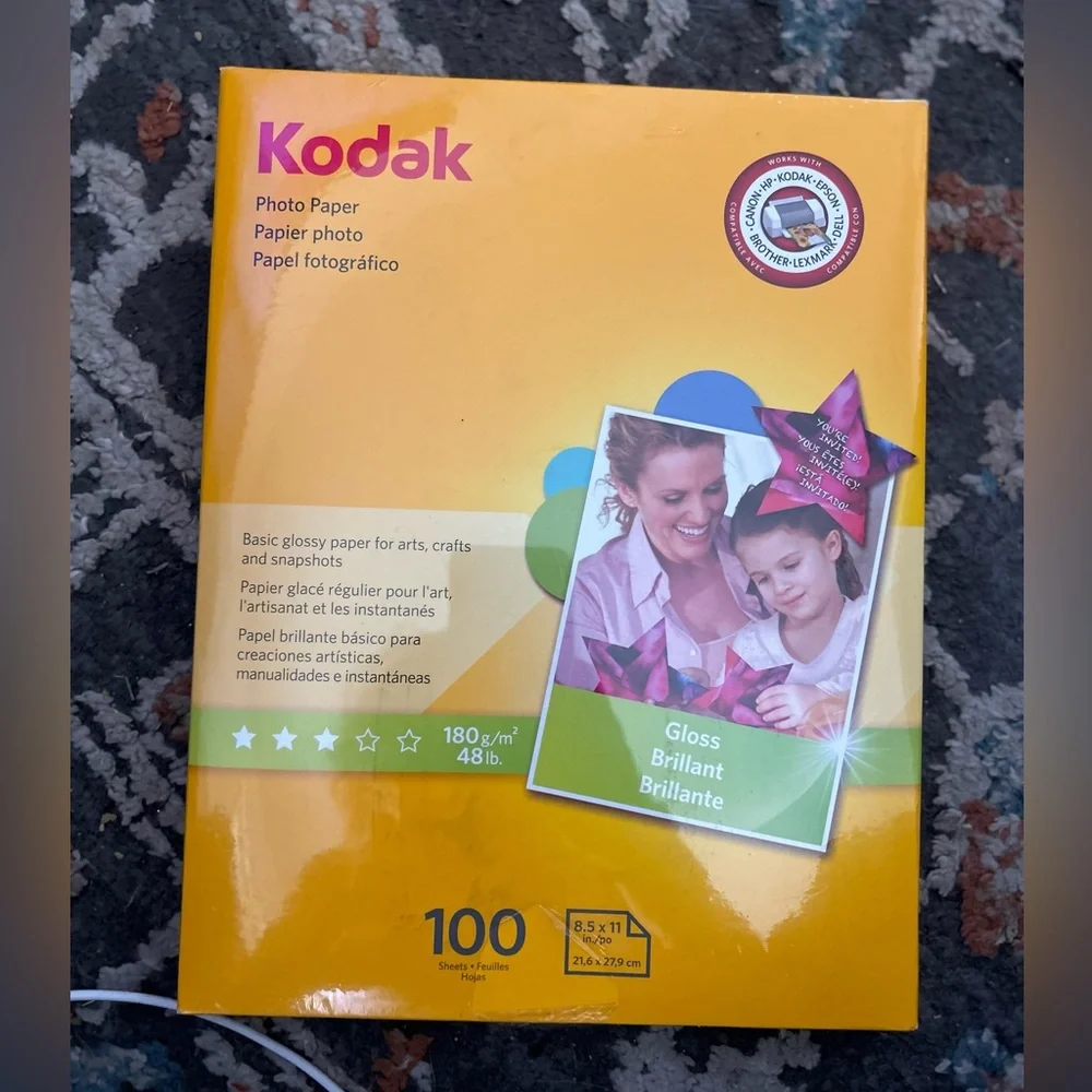 Kodak Yellow Photo Paper Pack of 100 8.5”x11” NEW NIB